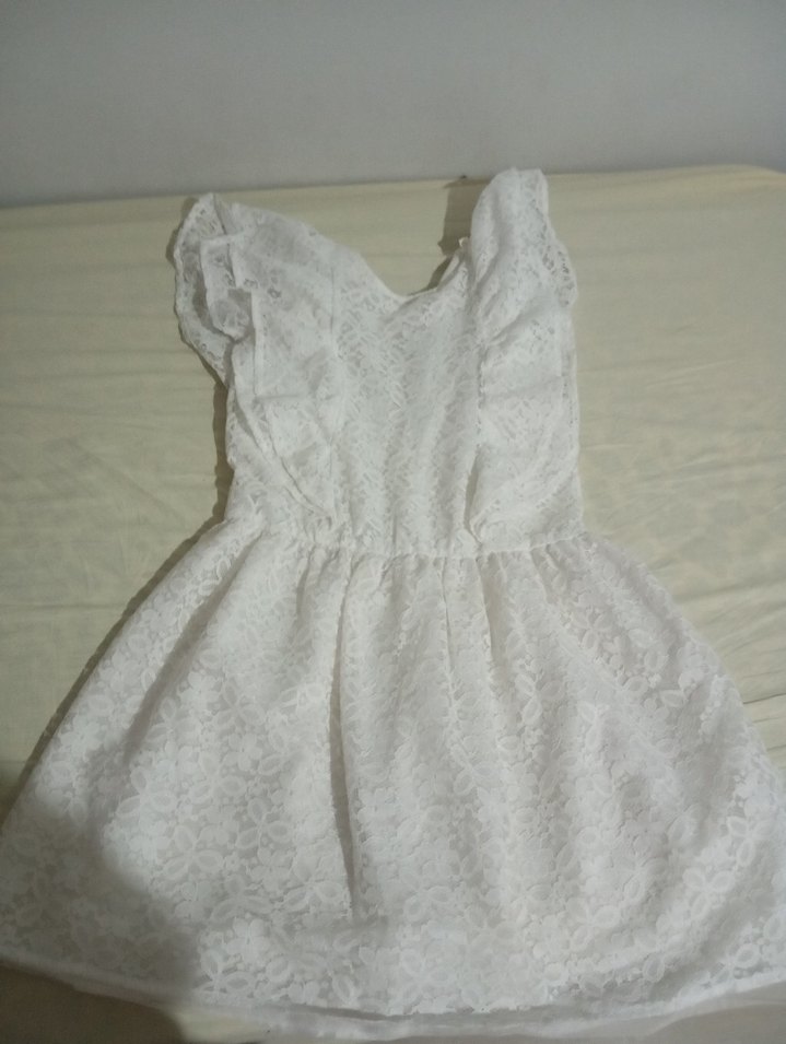 Beyaz Dantel Kız Çocuk Elbisesi - Görsel 2