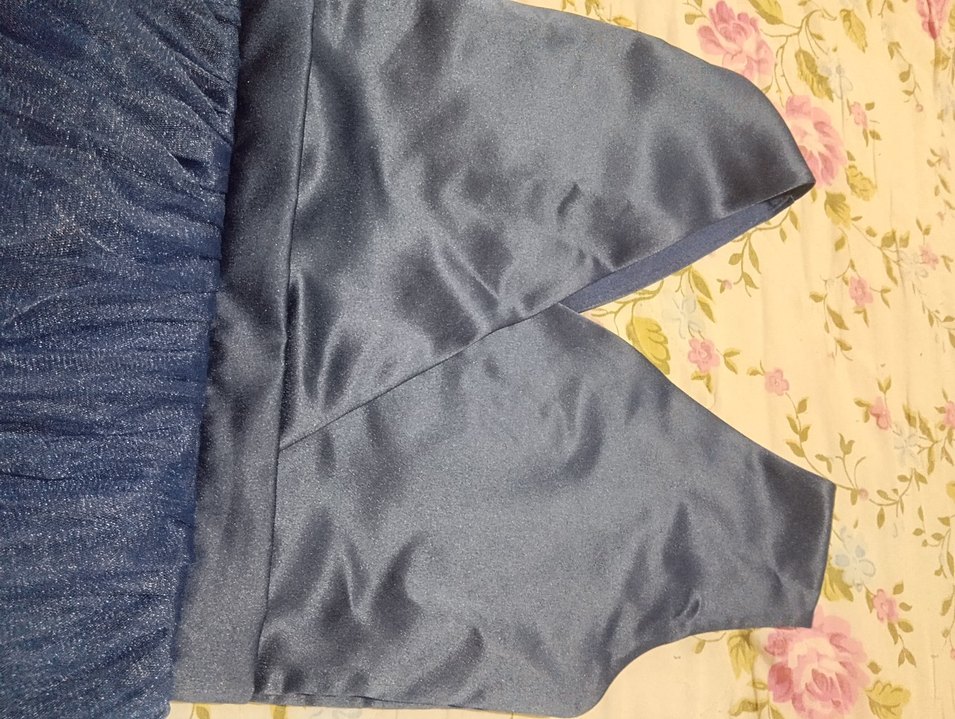 Drapeli Parlak Mavi Uzun - Görsel 2