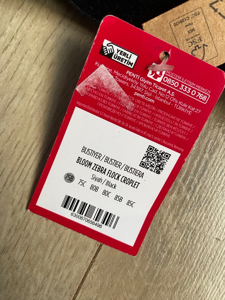 Siyah Zebra Desenli Mini Büstiyer - Görsel 3