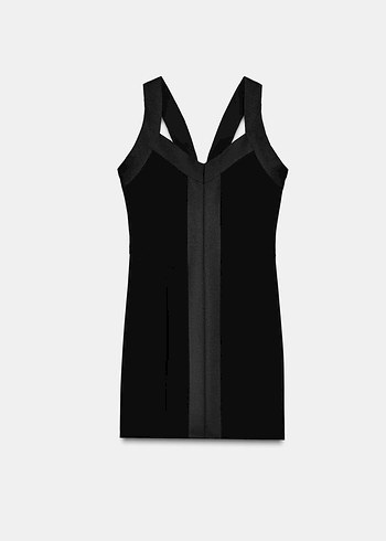 Siyah Strappy Gotik Kadın Abiye Elbise - Görsel 6