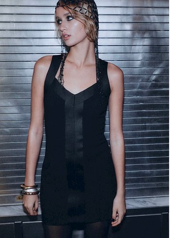 Siyah Strappy Gotik Kadın Abiye Elbise - Görsel 5