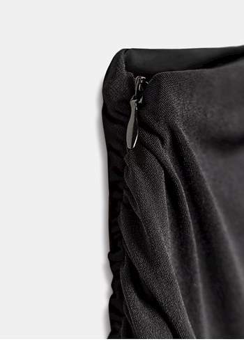 Siyah Straplez Mini Elbise - Görsel 6