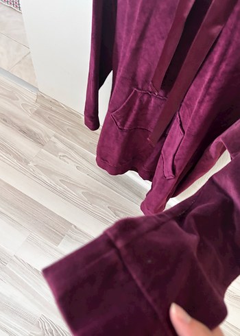 s Beden Bordo Süet Kadın Sweatshirt tunik