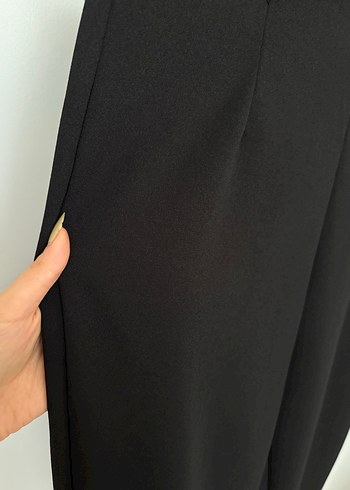 xl Beden Düz Siyah Kadın Kumaş Pantolon