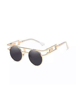 Gold vintage tarz unisex güneş gözlüğü