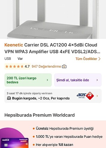 Keenetic Carrier DSL AC1200 4x5dBi Cloud VPN WPA3 Amplifier USB 