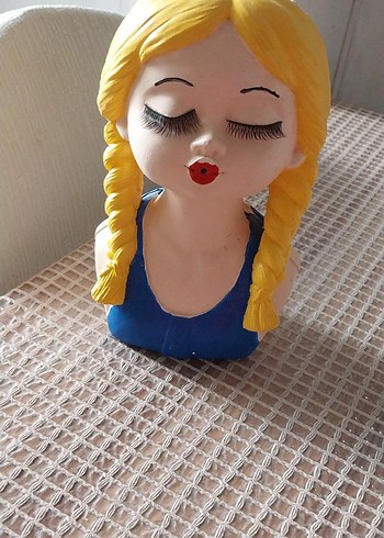 Mavi Kız Figürlü Dekoratif Biblo