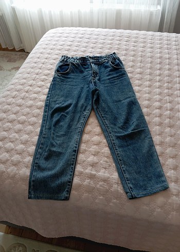 çocuk Gri Mavi Bol Kesim Denim Jean