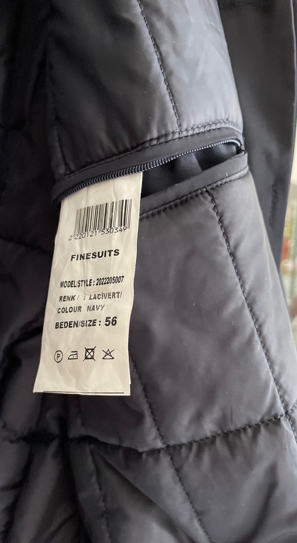 Düğmeli koyu lacivert Erkek Midi Ceket - Görsel 3