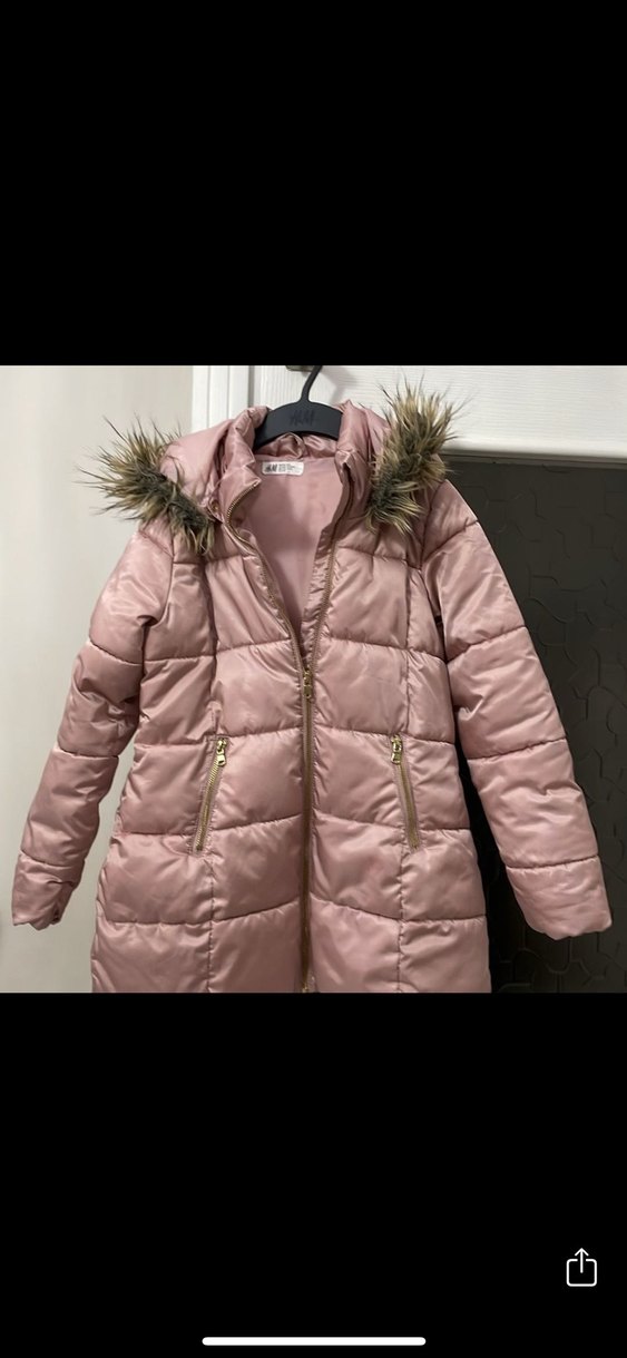 Kız Çocuk Pembe Kürklü Mont - Görsel 2