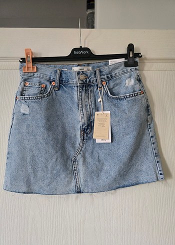 Mavi Denim Mini Etek Mango