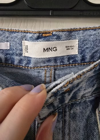 s Beden Mavi Denim Mini Etek Mango