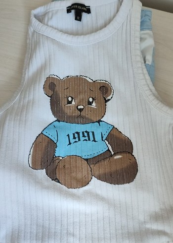 Mavi Ayıcık Baskılı Bebek Takımı - Görsel 6