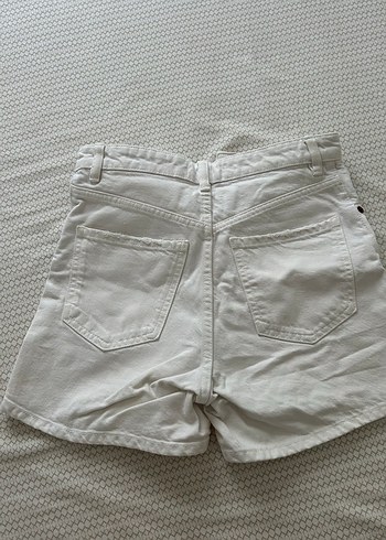 Zara Zara Kadın Beyaz Mini Kot Şort