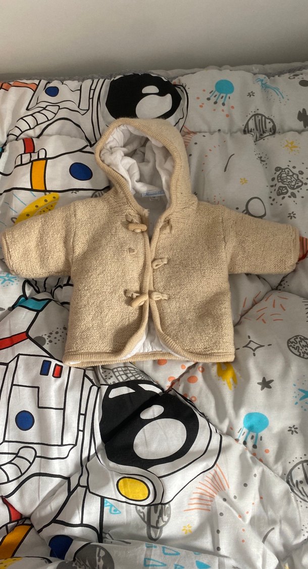 Bej Örgü Erkek Çocuk Kaban - Görsel 2