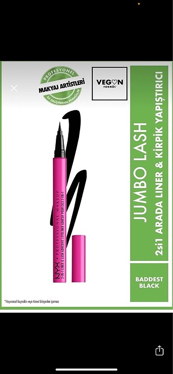 Nyx eyeliner ve kirpik yapıştırıcısı