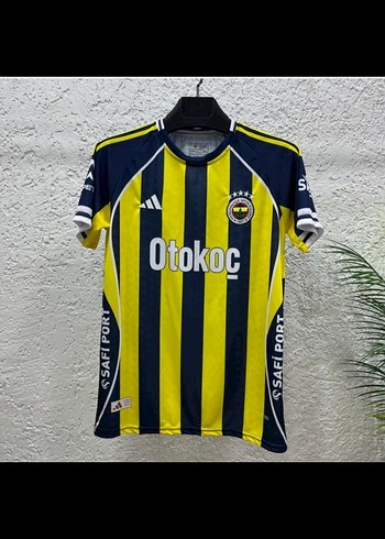 Sarı Lacivert Çizgili Kısa Kollu Erkek Forma
