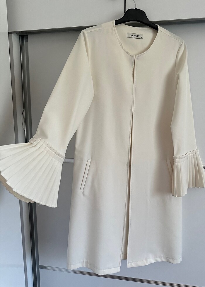 Ekru renk şık ceket - Görsel 2