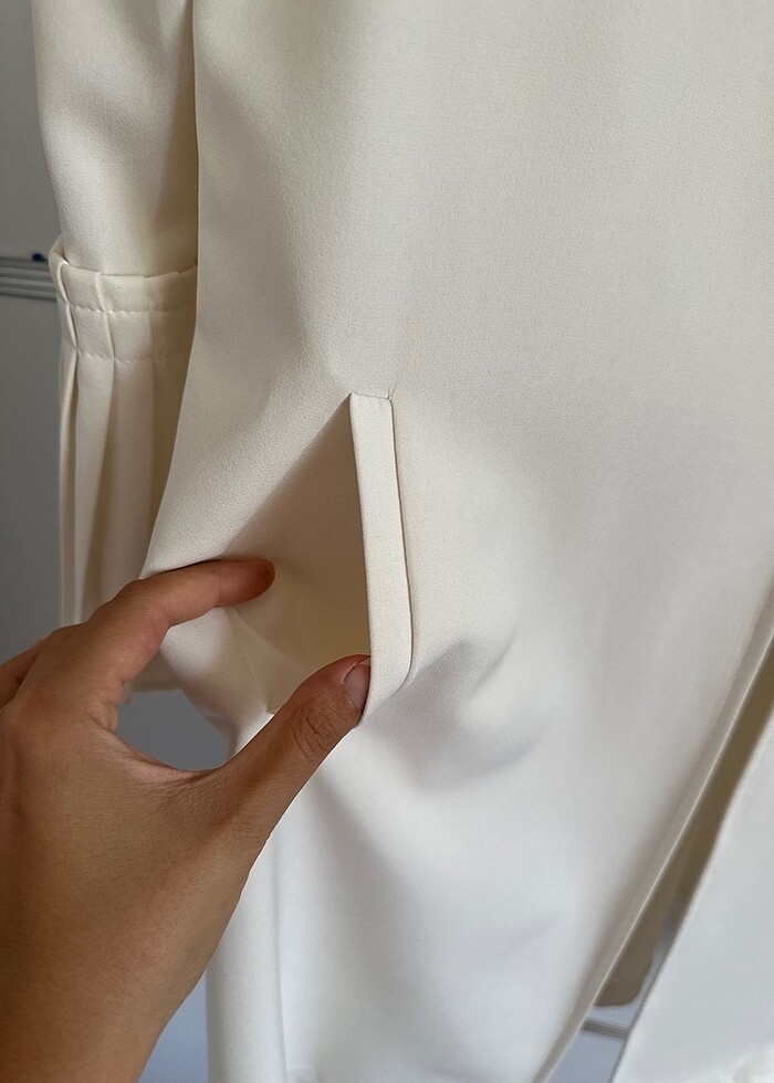 Ekru renk şık ceket - Görsel 3