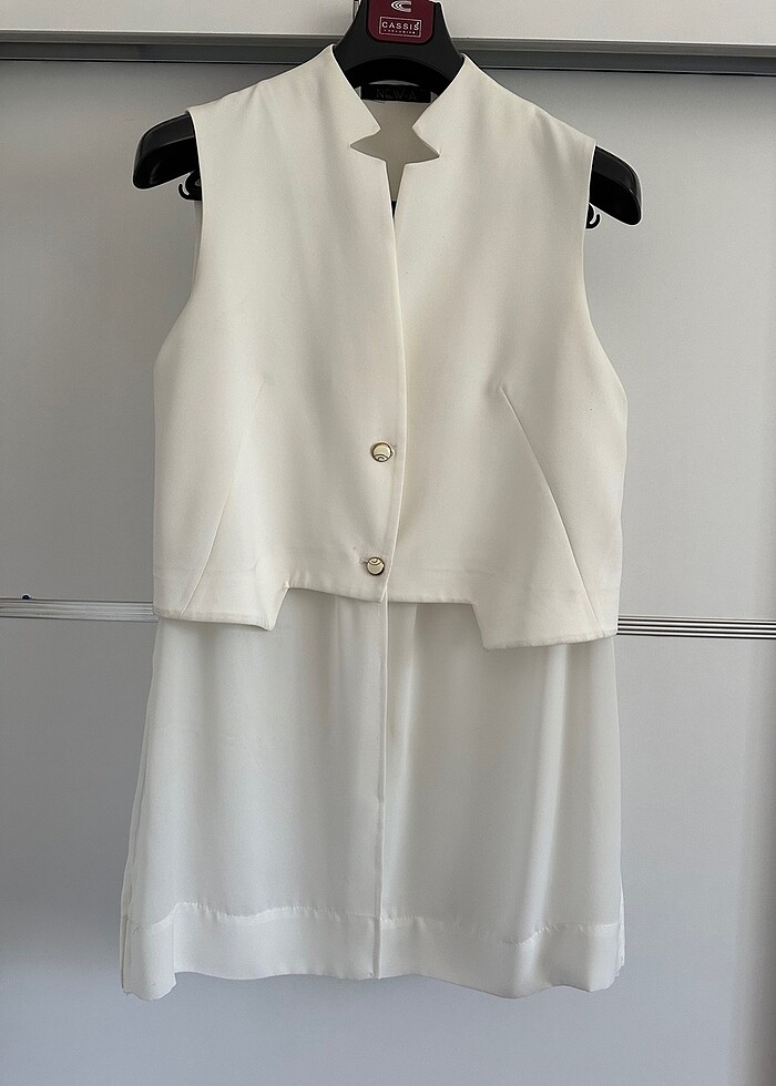 Beyaz cepken yelek - Görsel 4