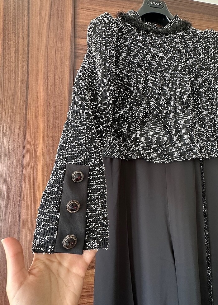 Tüvit özel tasarım şık siyah arkası seyyar kapaklı tulum - Görsel 4