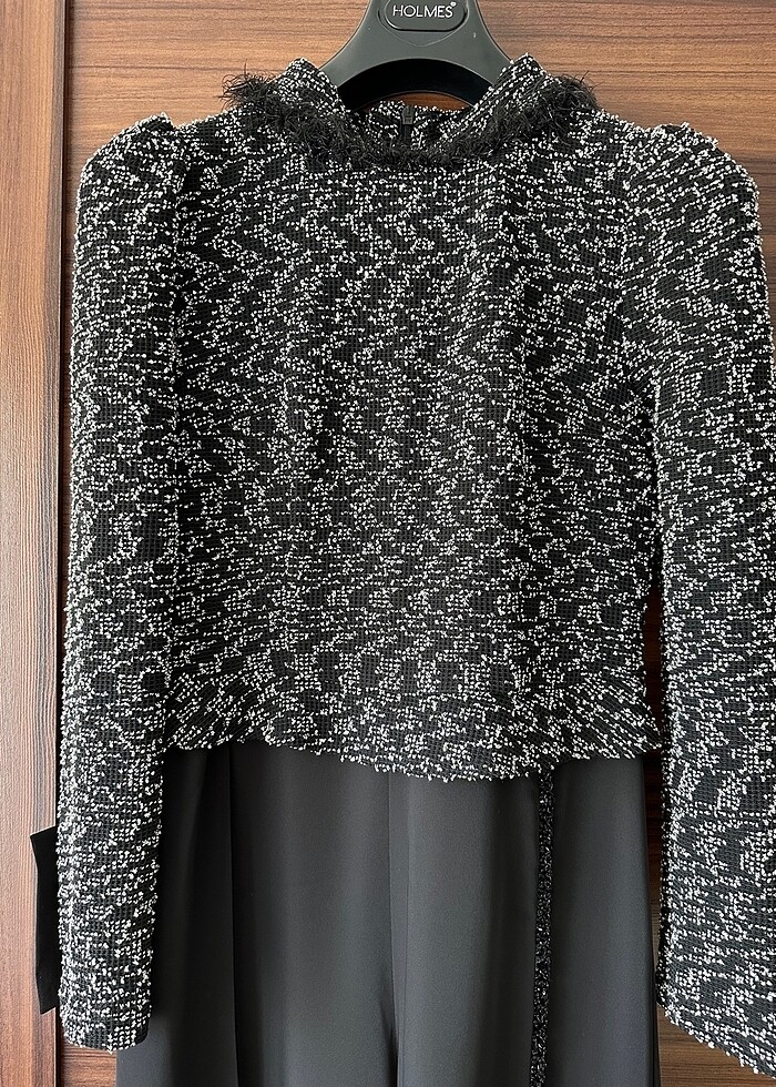 Tüvit özel tasarım şık siyah arkası seyyar kapaklı tulum - Görsel 2