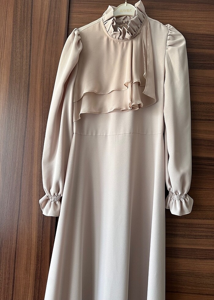 Armine sade bej renk asil tertemiz abiye elbise - Görsel 2