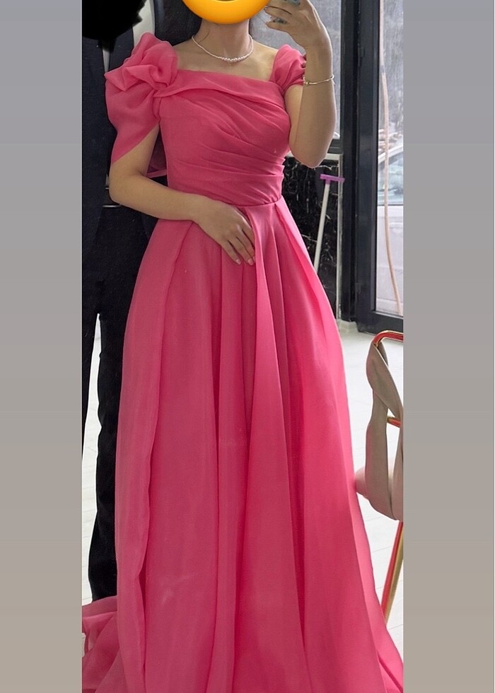 nişan abiye elbisesi pembe renk uzun - Görsel 2