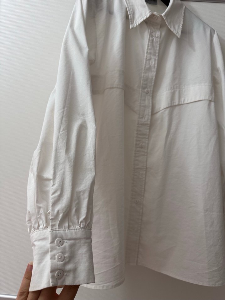 Kadın Beyaz Kemerli Klasik Gömlek - Görsel 4