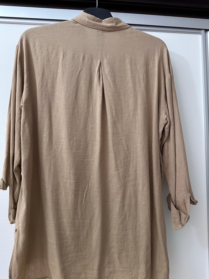 Mavi marka Bej Kadın Keten Uzun Kollu Gömlek - Görsel 4