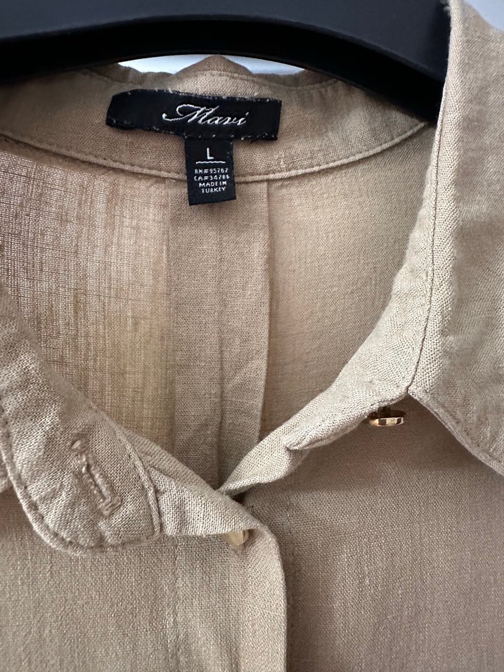 Mavi marka Bej Kadın Keten Uzun Kollu Gömlek - Görsel 2