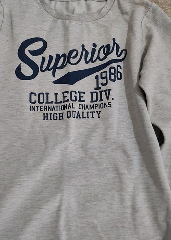 Pamuklu Gri Erkek Sweatshirt, Uzun Kollu