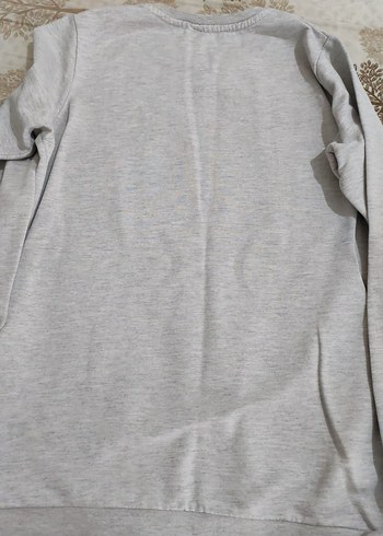 s Beden Pamuklu Gri Erkek Sweatshirt, Uzun Kollu