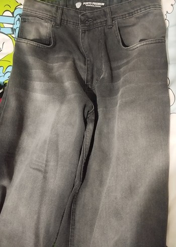 Unisex Gri Bol Kesim Pantolon - Görsel 2