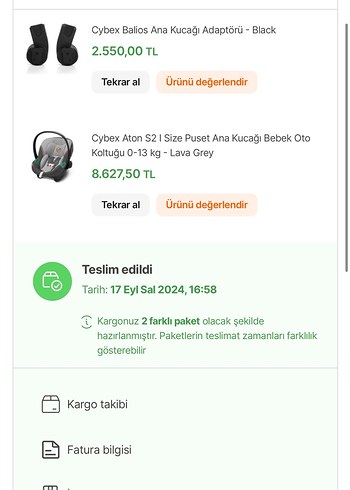 Cybex aton 2 ve cybex aparatı