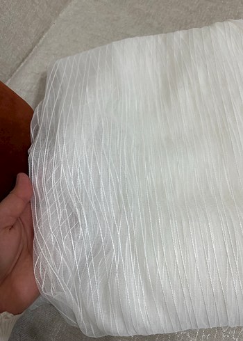 Beyaz Parlak Modern Tül Perde - Görsel 2