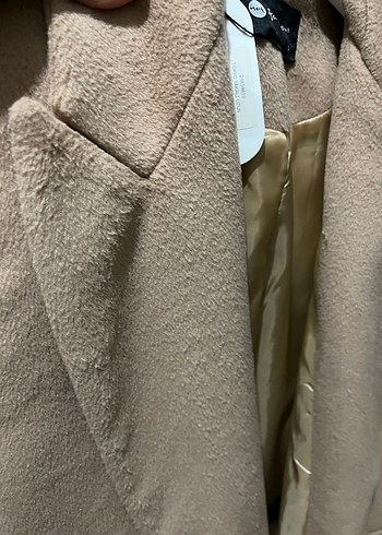 Bej Düğmeli Kadın Uzun Kaban - Görsel 3