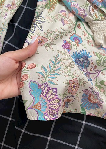 Diğer Çiçek Desenli Bohem Kadın Pijama Takımı