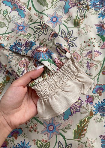 s Beden çeşitli Renk Çiçek Desenli Bohem Kadın Pijama Takımı