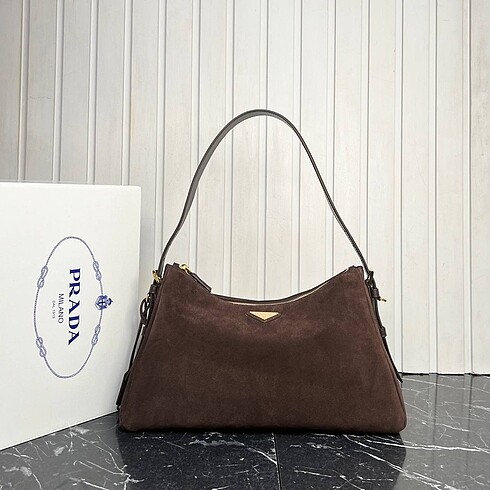 Prada Almee Large Leather Shoulder Bag