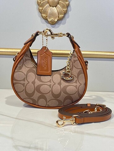 Orijinal Coach Mini Çanta 14x9 cm Suni Deri, İthal Aksesuarlı, Ş