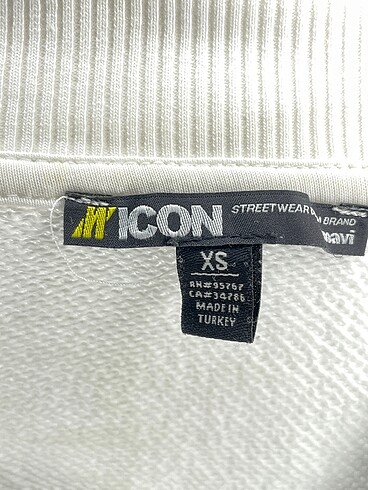 xs Beden beyaz Renk Mavi Jeans Sweatshirt %70 İndirimli.