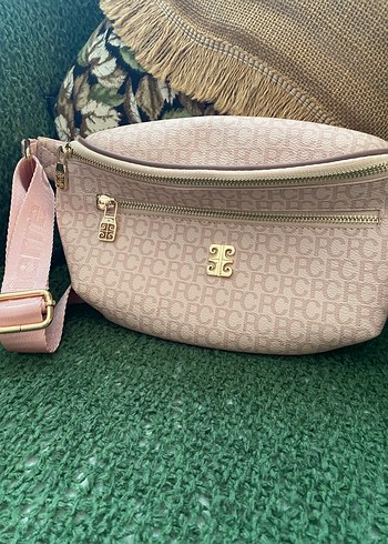 Pembe Baskılı Kadın Bel Çantası - Görsel 6