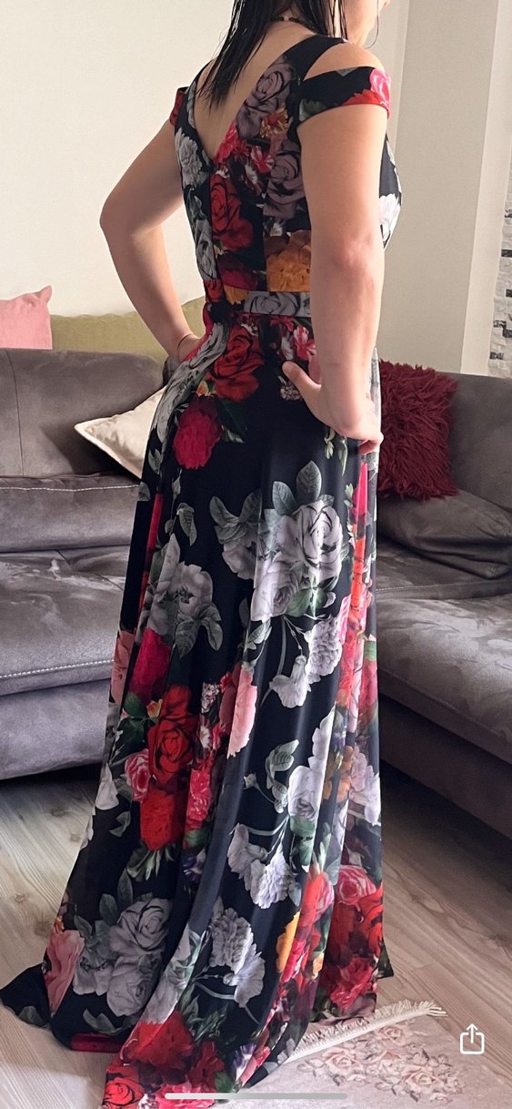 Çiçek Desenli Uzun Bohem Elbise - Görsel 2