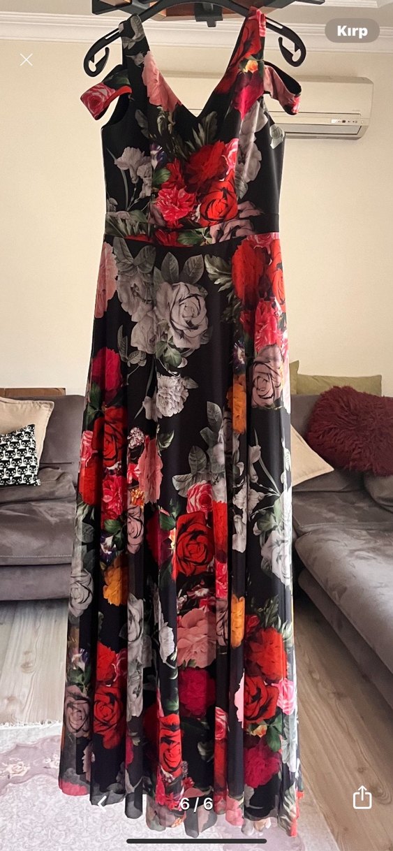 Çiçek Desenli Uzun Bohem Elbise - Görsel 5