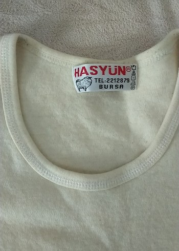 saf yün kısa kollu atlet - Görsel 6