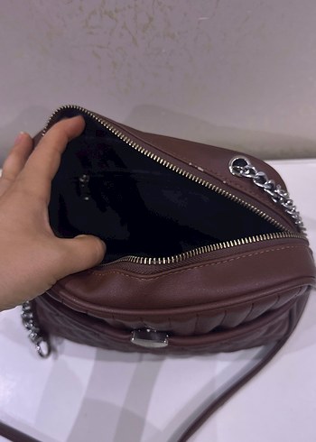Beden Kahverengi Zincir Detaylı Deri Kadın Çanta