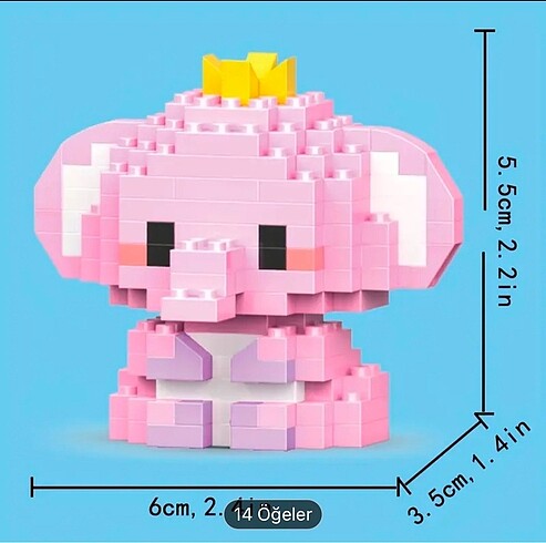  Beden Lego pembe fil