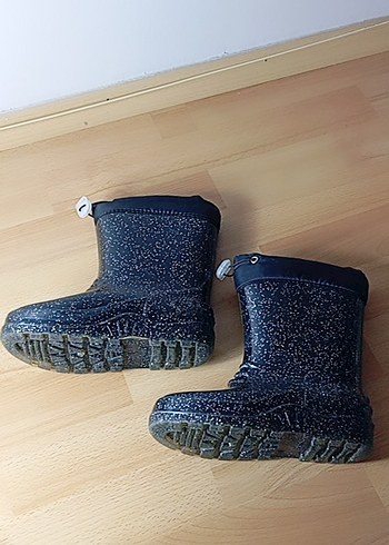 Simli Siyah Kız Çocuk Yağmur Çizmesi - Görsel 3