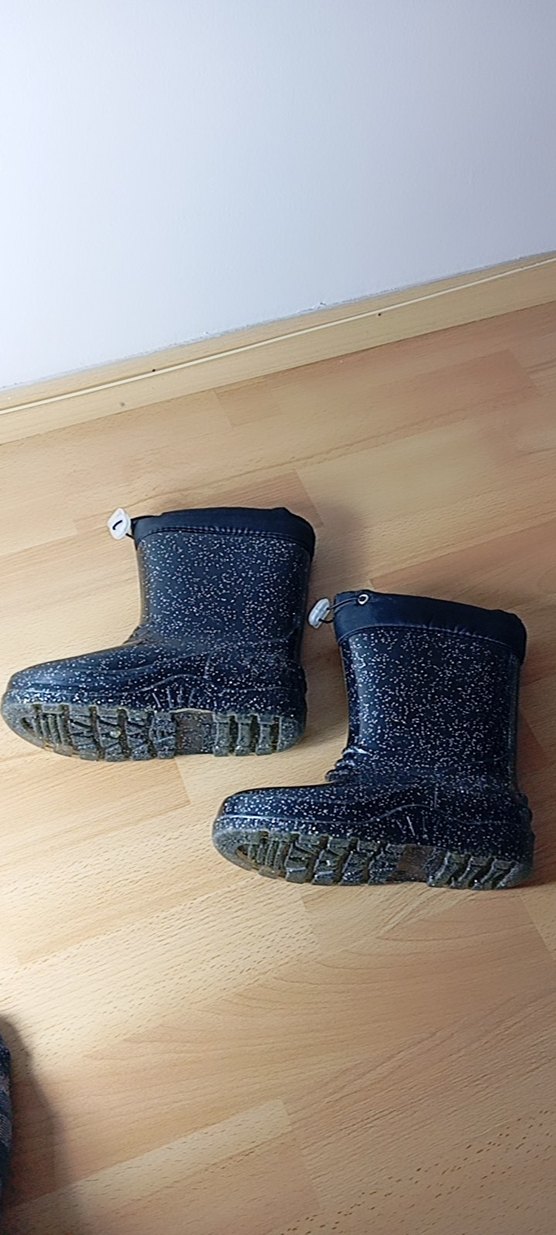 Simli Siyah Kız Çocuk Yağmur Çizmesi - Görsel 3